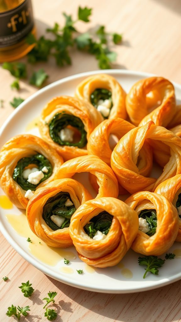 Spinach and Feta Puff Pastry Twists  