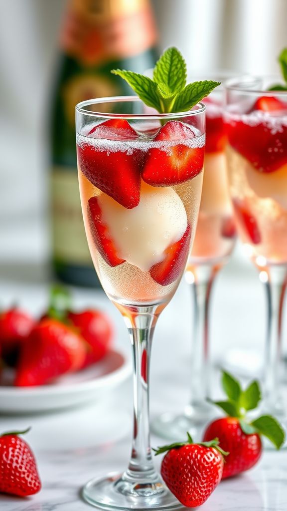 Strawberry Champagne Float  