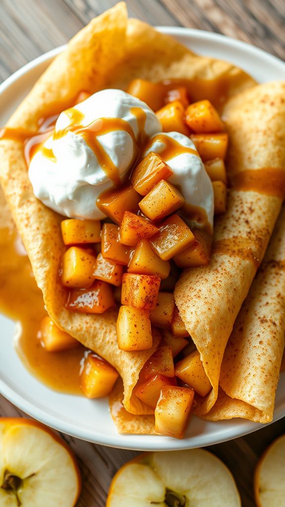 Sweet Cinnamon Apple Crepes  