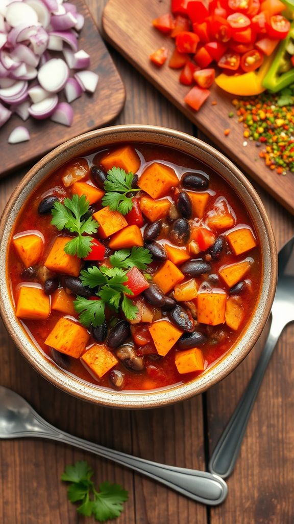 Sweet Potato and Black Bean Chili  