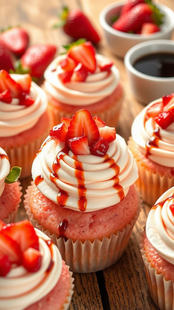 Sweet Strawberry Balsamic Cupcakes