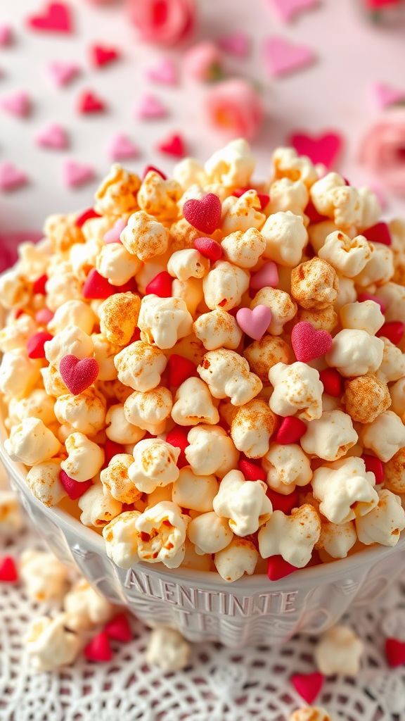 Sweetened Cinnamon Sugar Valentine Popcorn  