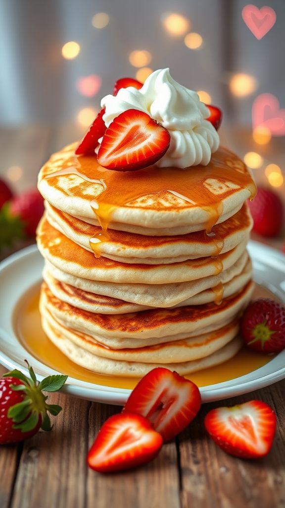 Sweetheart Strawberry Pancakes  