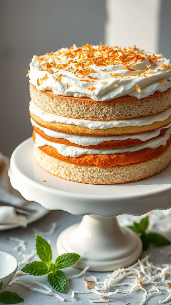 Toasted Coconut Cream Cake  