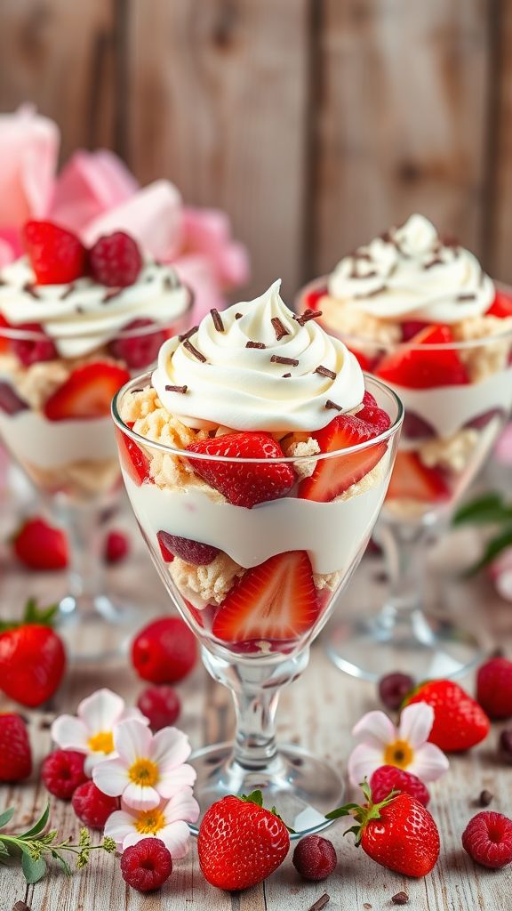 Vanilla Cream Heart Parfaits  