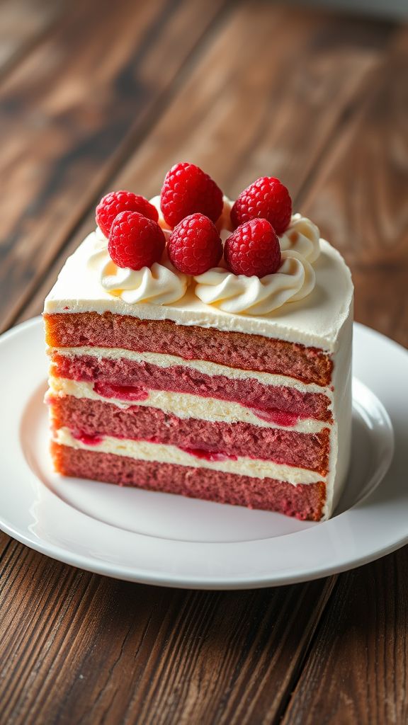 Vanilla Raspberry Swirl Neapolitan Cake