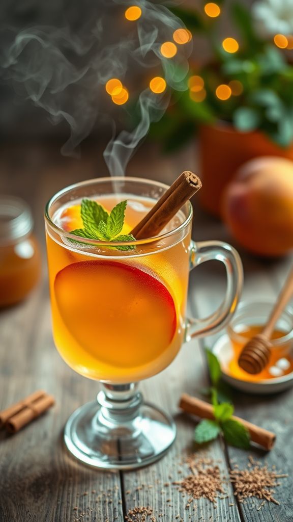 Warm Spiced Peach Mocktail  