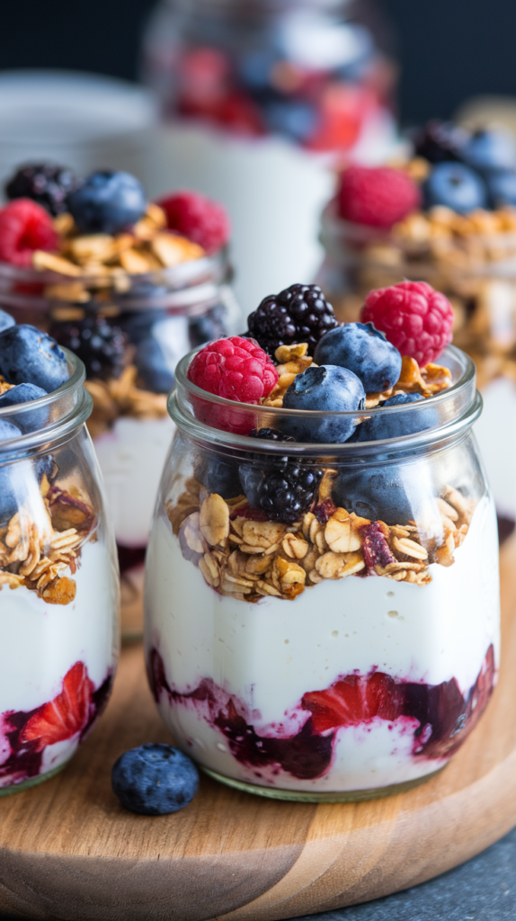 Overnight Berry Yogurt Parfaits