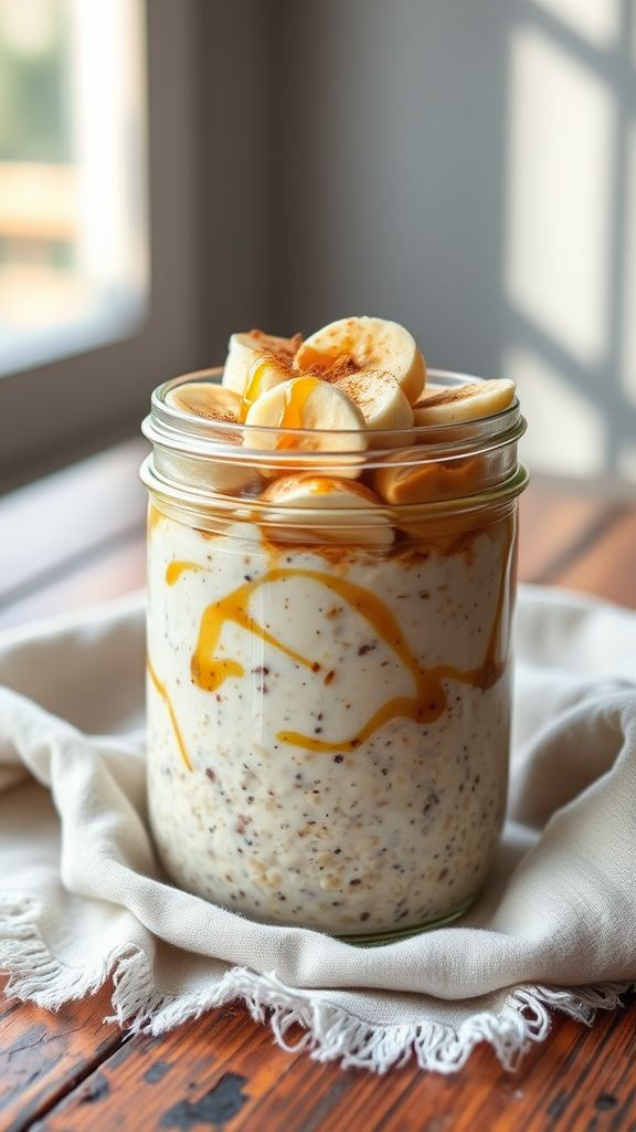 Almond Butter Banana Overnight Oats