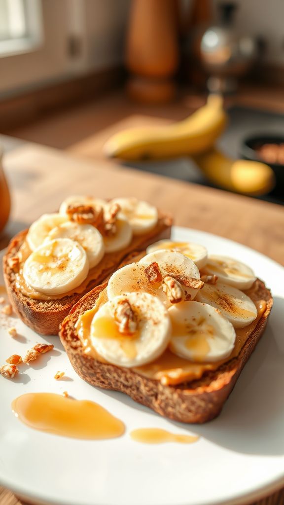 Almond Butter Banana Toasts