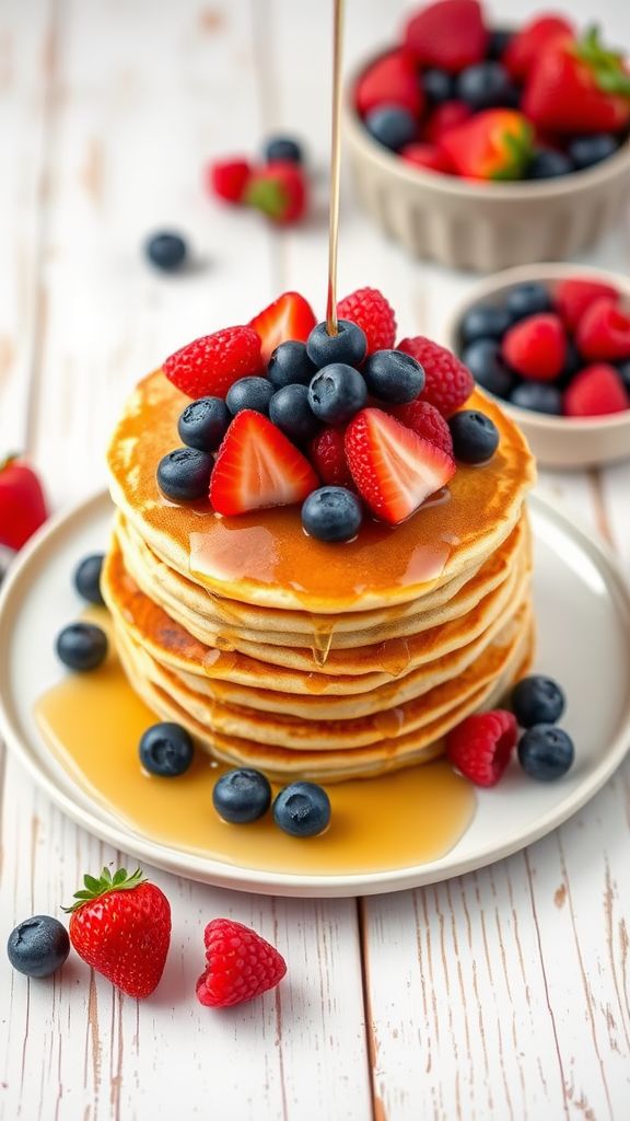 Almond Flour Pancakes with Fresh Berries