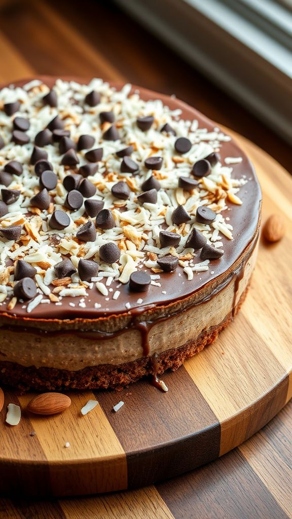 Almond Joy Vegan Cheesecake