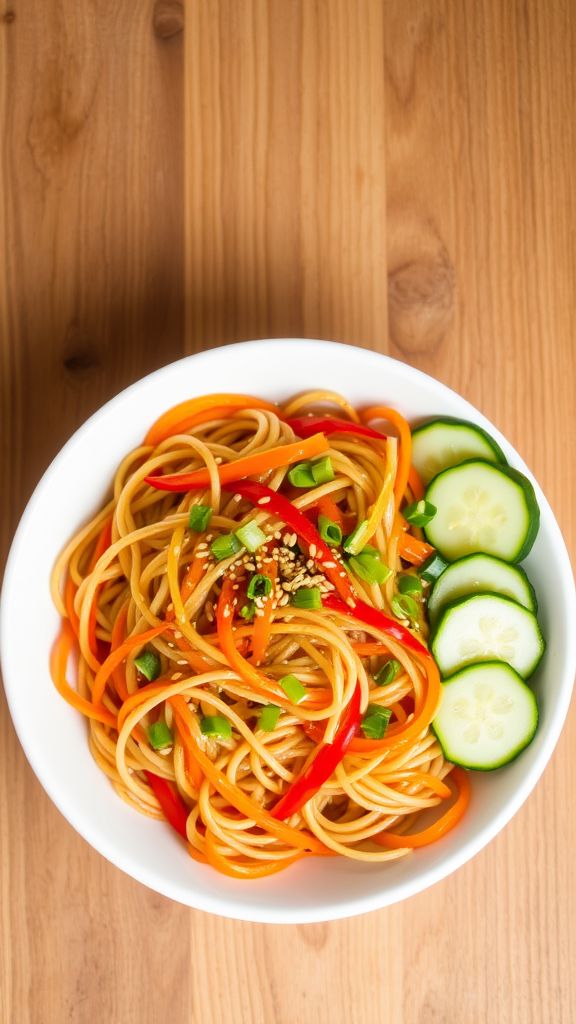 Asian Sesame Noodle Salad with Crisp Veggies