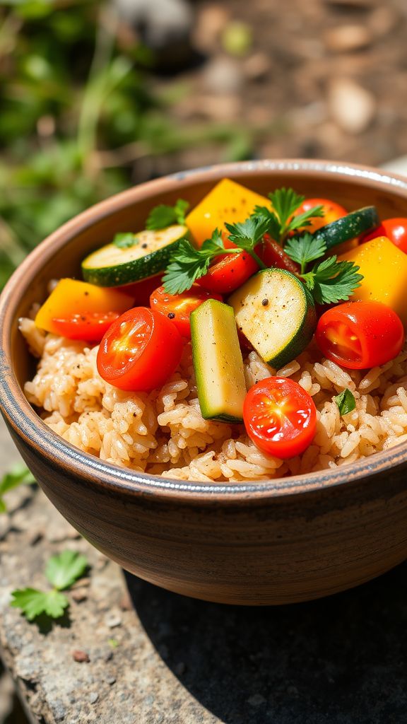 Backpacker’s Veggie Rice Bowl  