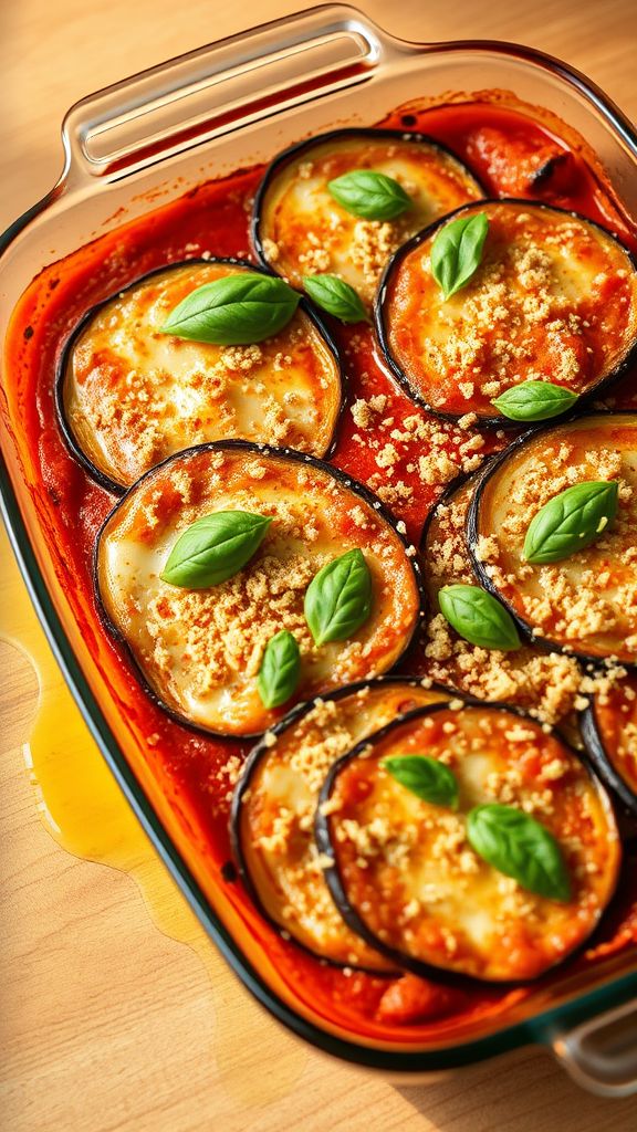 Baked Eggplant Parmesan with Vegan Cheese