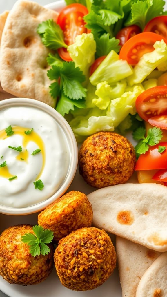 Baked Falafel with Tzatziki Sauce