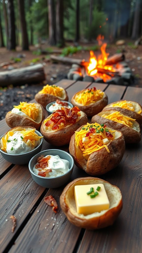 Baked Potato Bar for Campers  