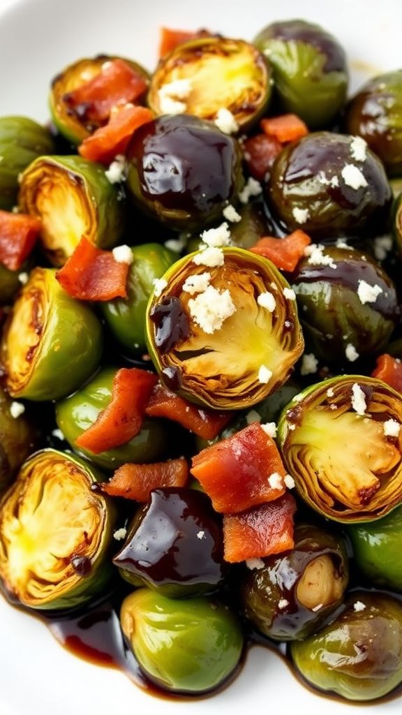 Balsamic Glazed Brussels Sprouts and Bacon