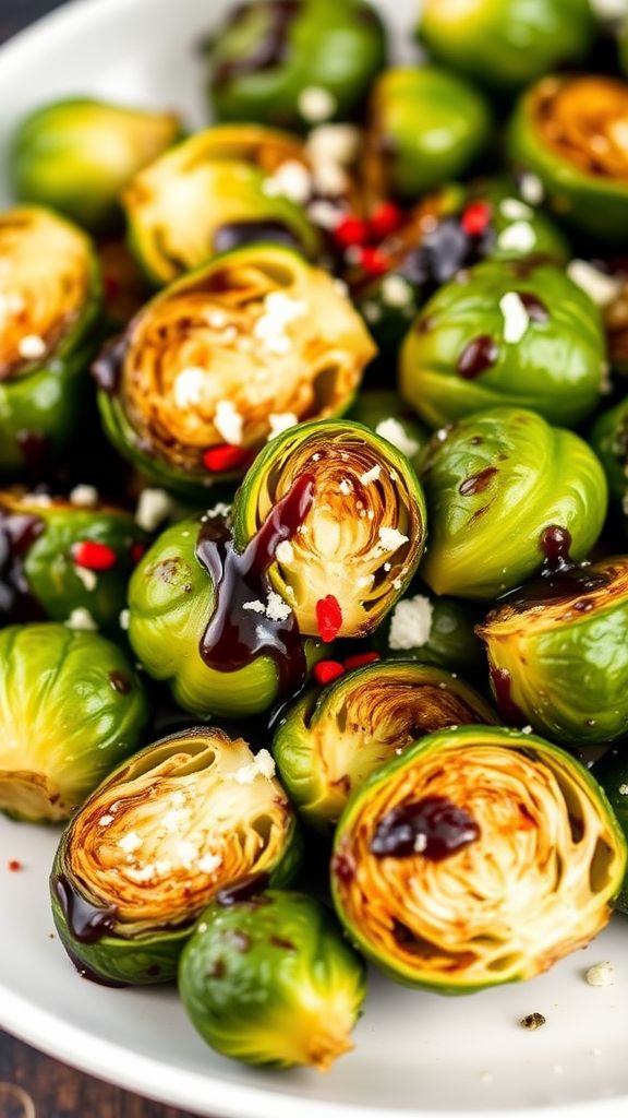 Balsamic Glazed Roasted Brussels Sprouts