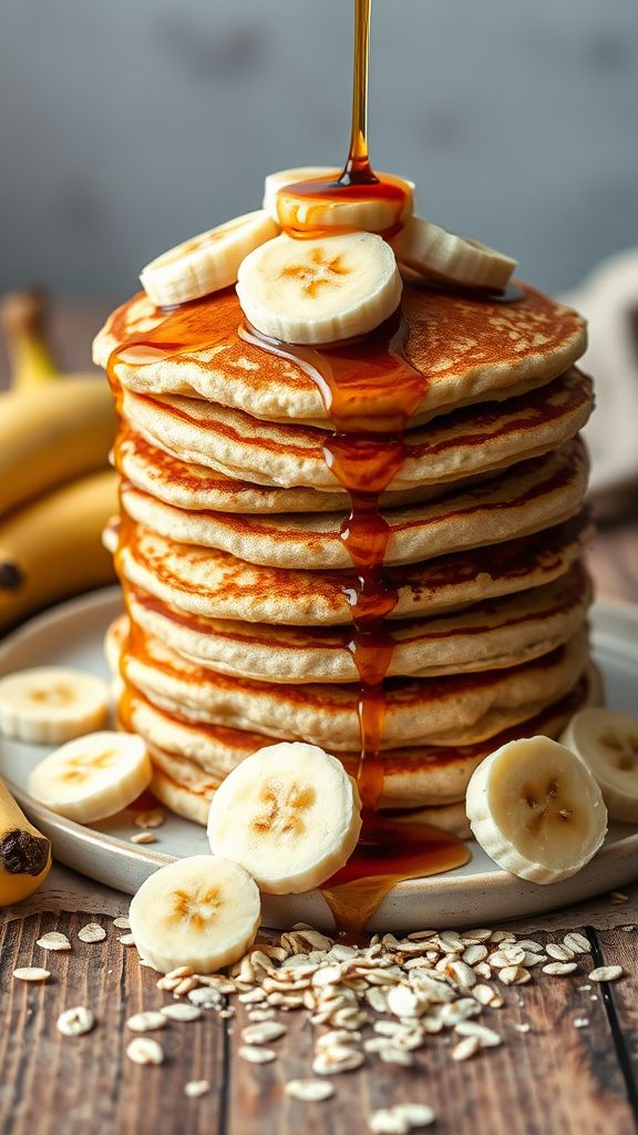 Banana Oatmeal Pancakes