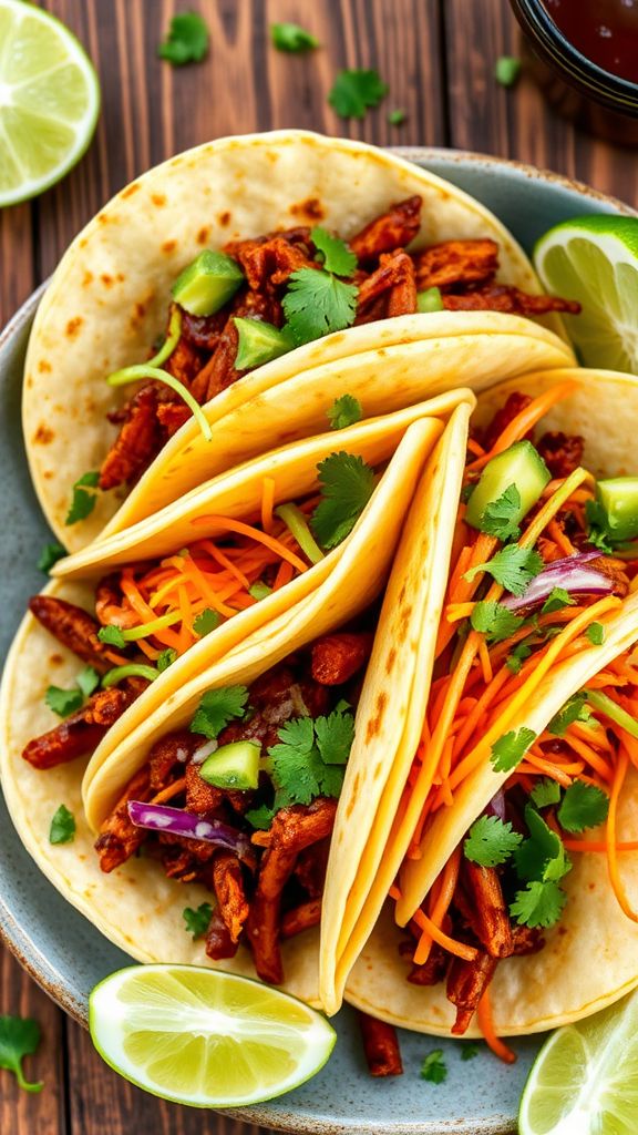 BBQ Jackfruit Tacos with Slaw  