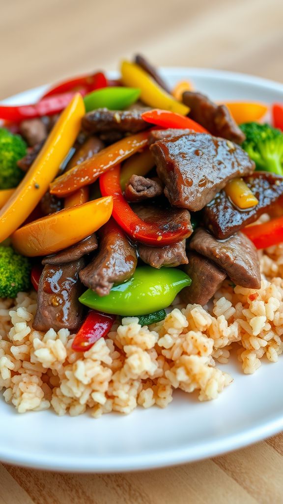 Beef Stir-Fry with Brown Rice