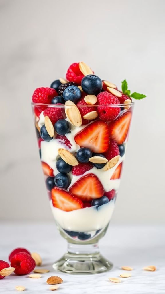 Berry and Almond Protein Parfait