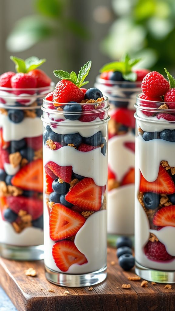 Berry and Yogurt Parfait Jars