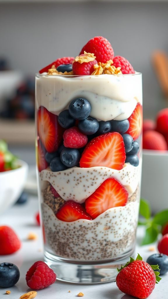 Berry Chia Seed Pudding Parfait