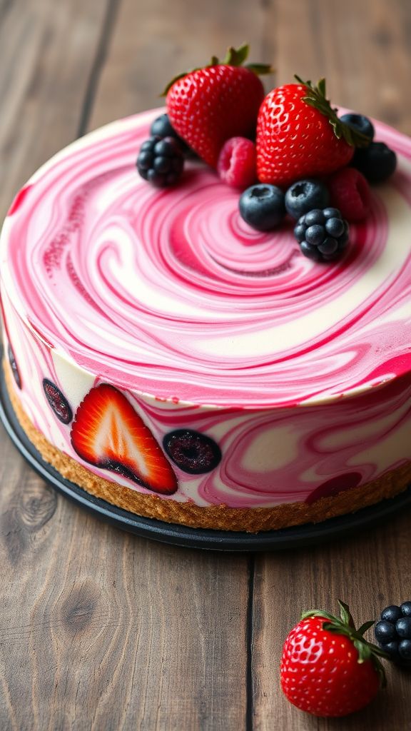 Berry Swirl Vegan Cheesecake