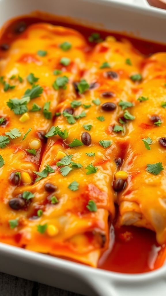 Black Bean and Corn Enchiladas  