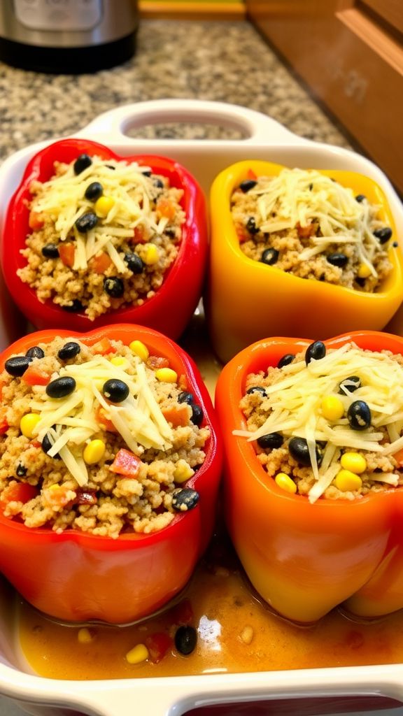 Black Bean and Quinoa Stuffed Peppers