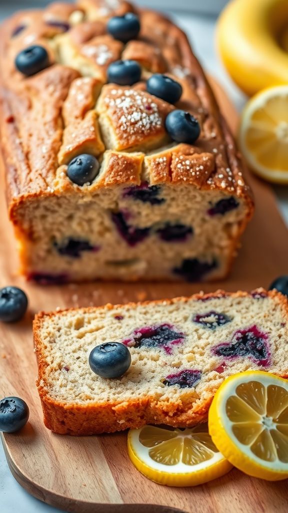 Blueberry Lemon Zest Banana Bread  