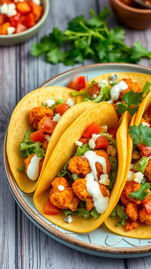 Buffalo Cauliflower Taco Platter  