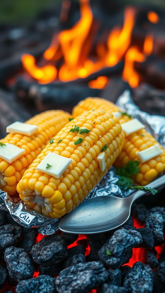 Buttery Garlic Campfire Corn  