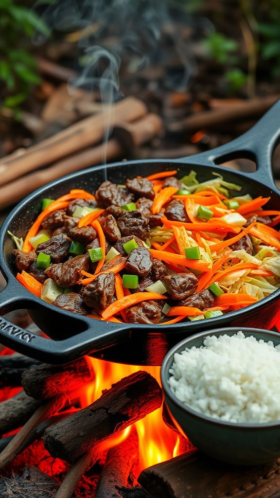 Campfire Beef and Cabbage Stir-Fry