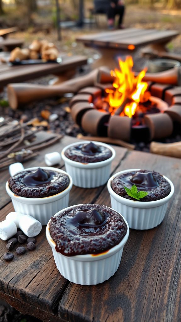 Campfire Chocolate Lava Cakes  