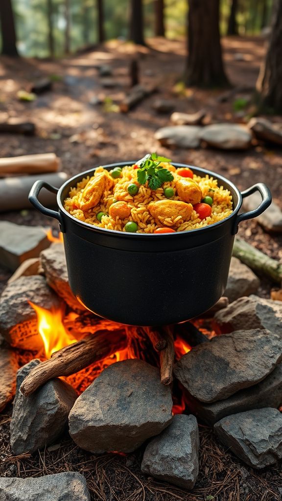 Campfire Curry Chicken and Rice