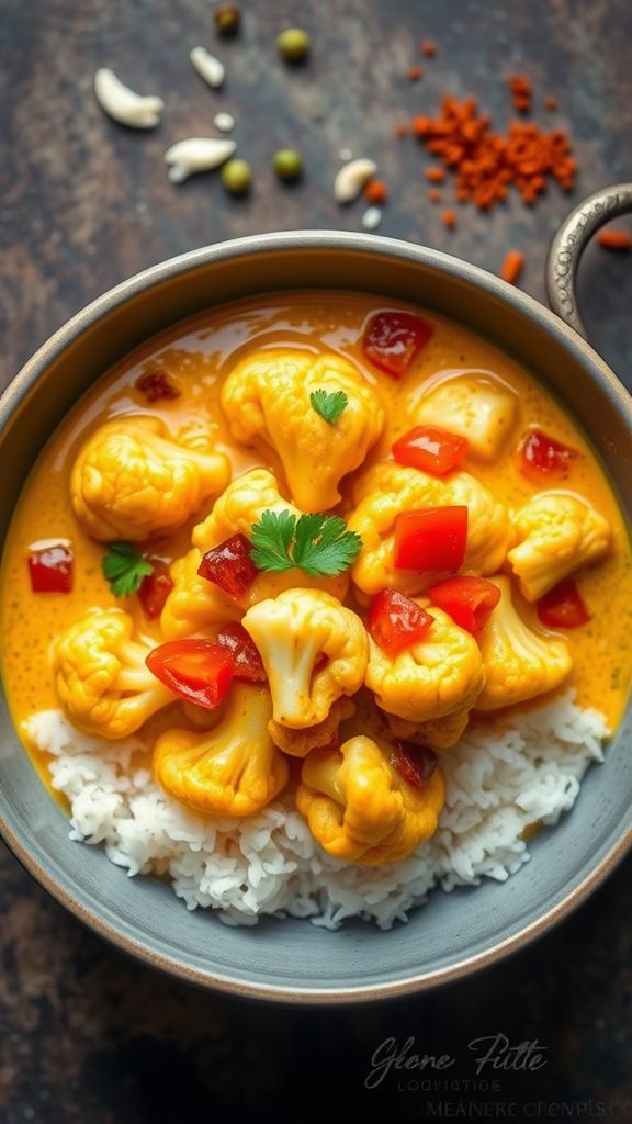 Cauliflower Curry with Coconut Rice