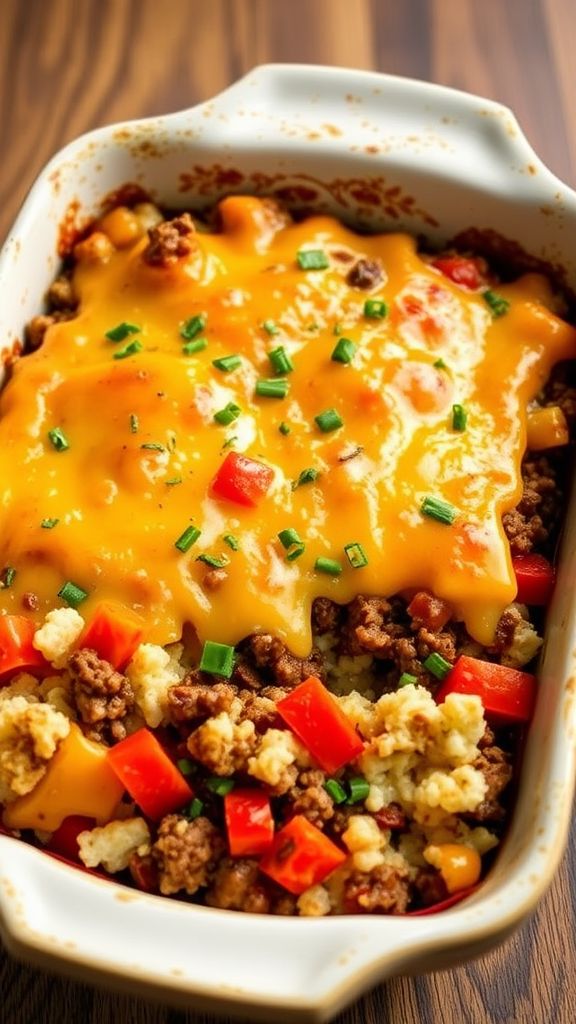 Cauliflower Rice Beef Casserole