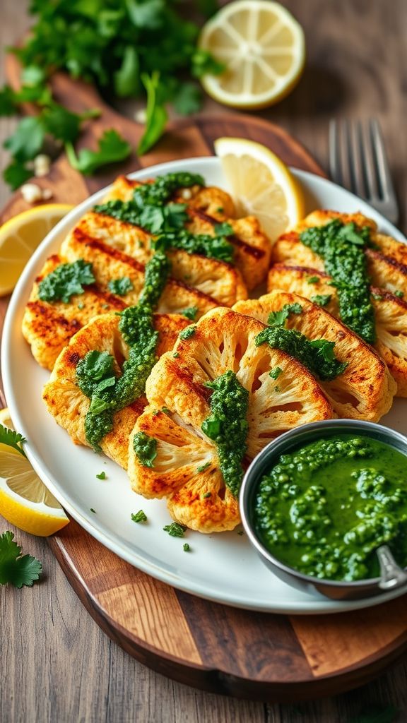 Cauliflower Steaks with Chimichurri  