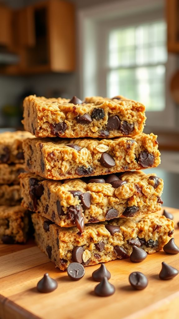 Chewy Chocolate Oatmeal Bars  