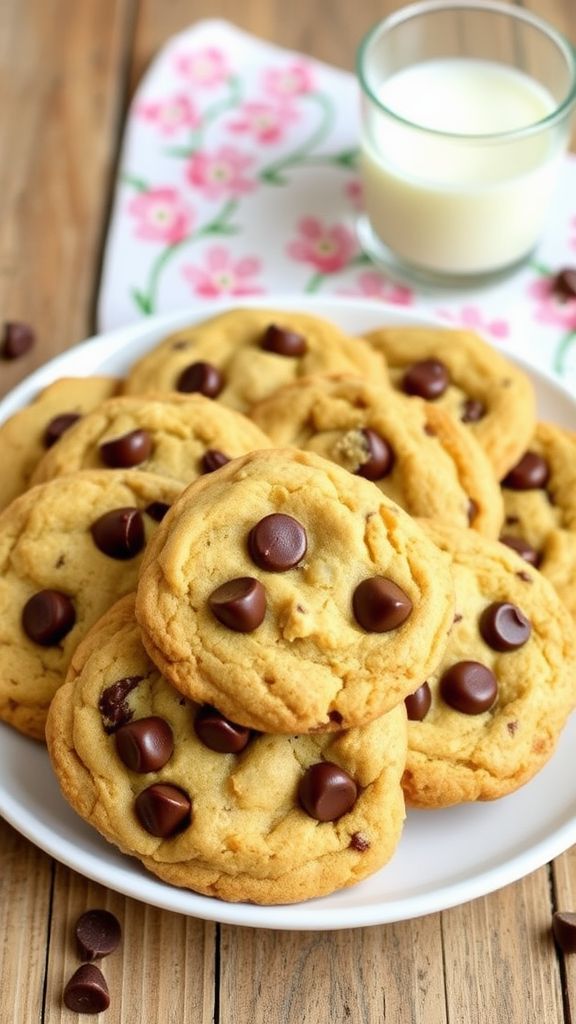 Chewy Coconut Oil Chocolate Chip Cookies  