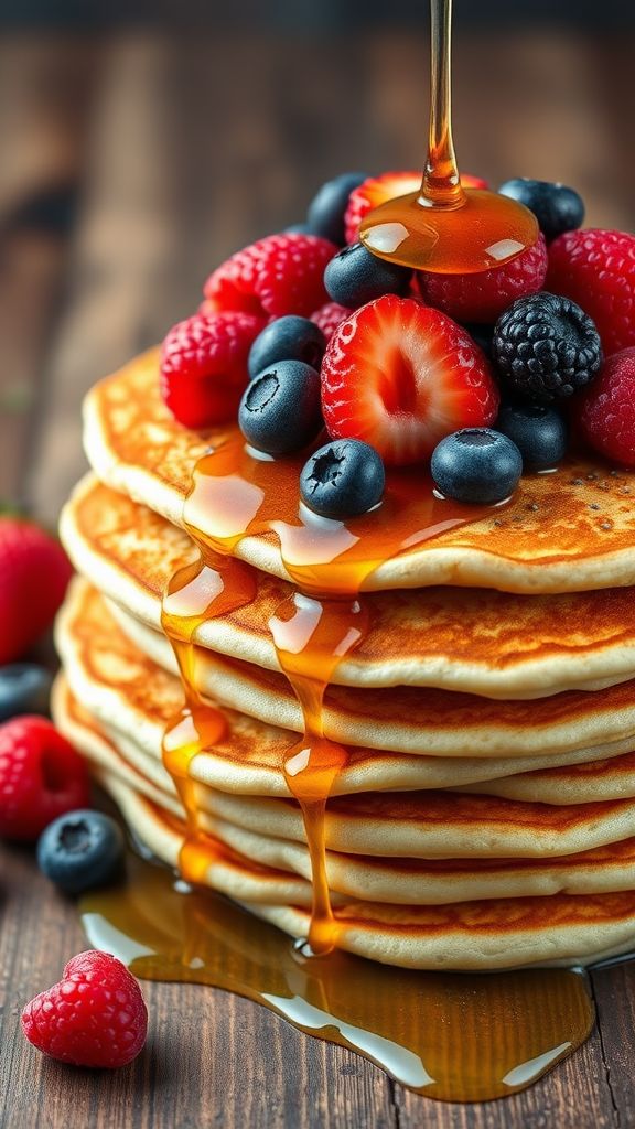 Chia Seed and Berry Pancakes