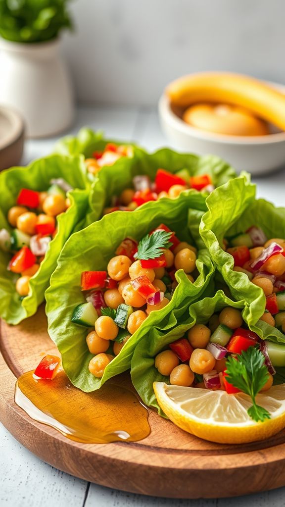 Chickpea Salad Lettuce Wraps  