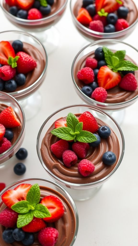 Chocolate Avocado Mousse with Fresh Berries