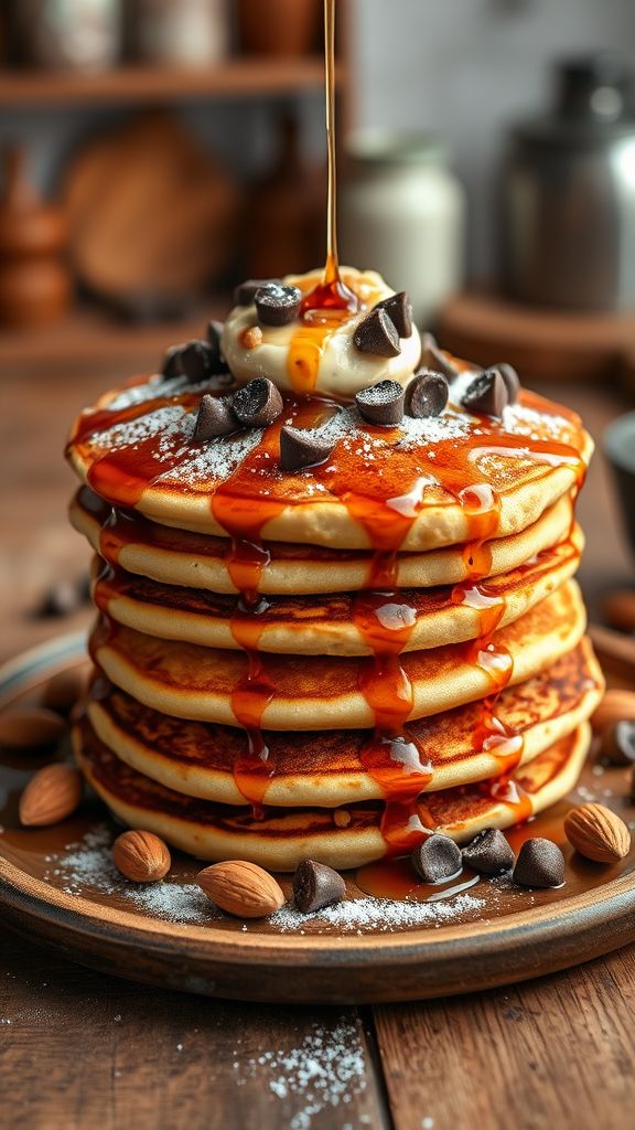 Chocolate Chip Almond Butter Pancakes