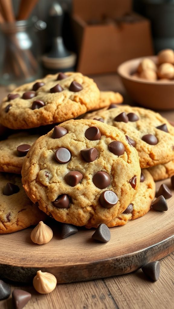 Chocolate Chip Hazelnut Vegan Cookies  