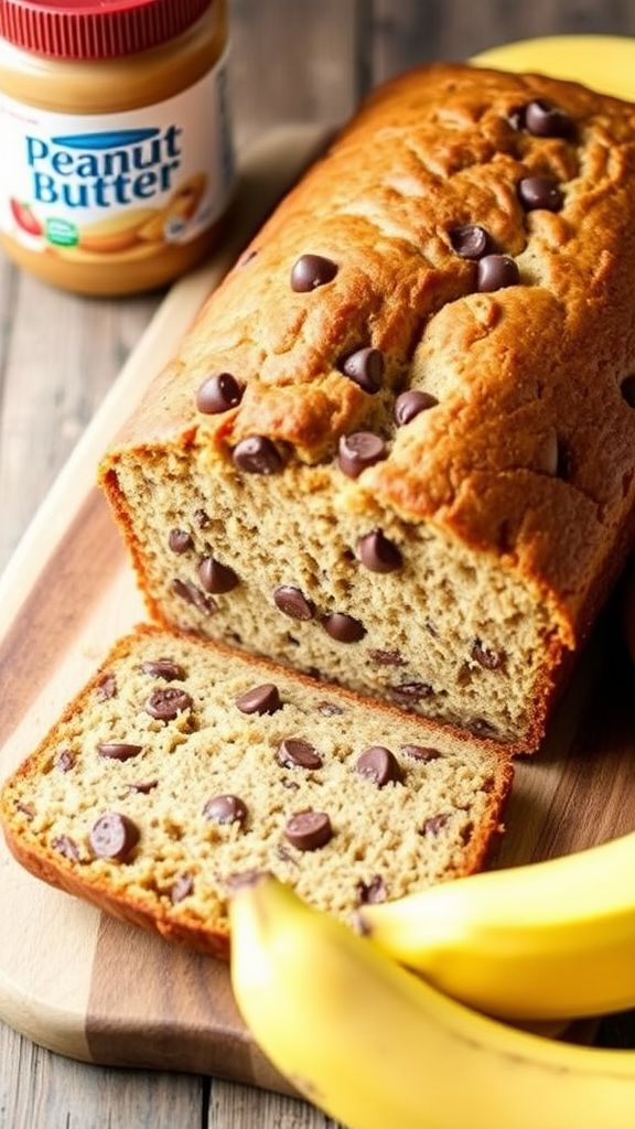 Chocolate Chip Peanut Butter Banana Bread  