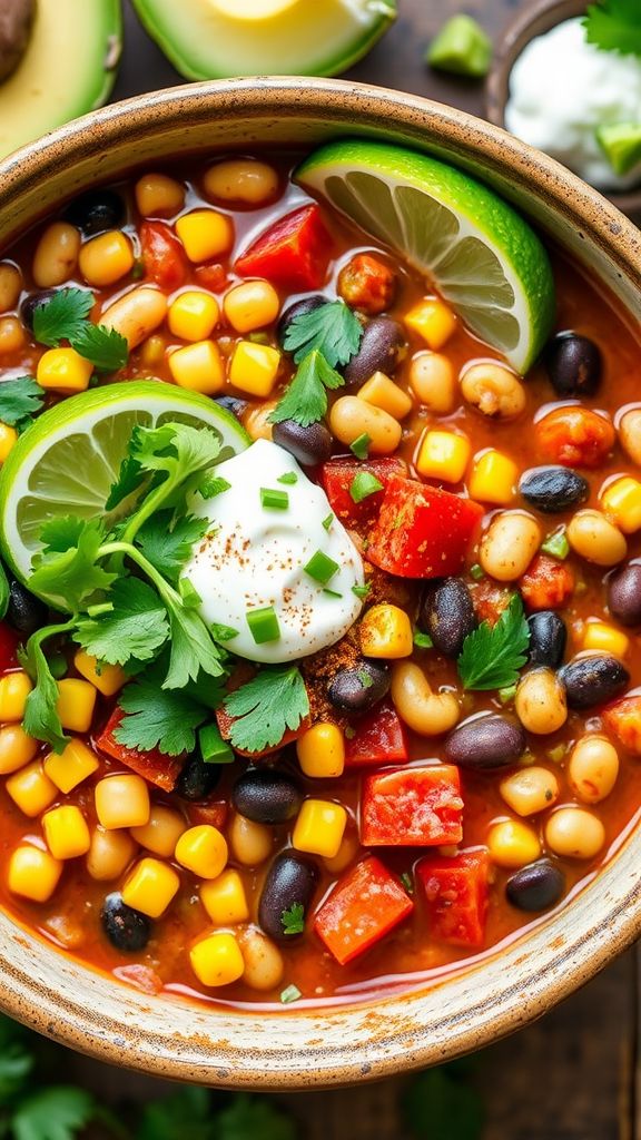 Cilantro Lime Corn and Bean Chili